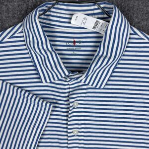 NEW J Crew Polo Shirt Mens Large Blue Striped Untucked Oarsman Sueded Jersey NWT